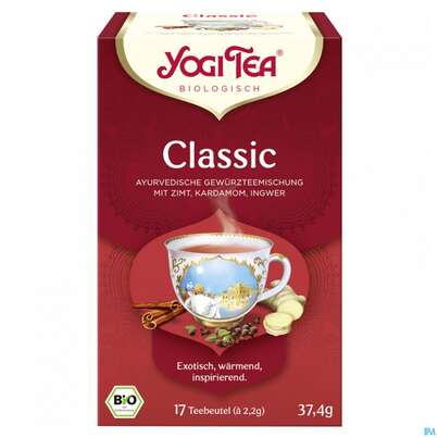 Sie sehen eine Packung Yogi Tea Bio Classic 37,4g 17st, Produktbild: 03 Yogi Tea Bio Classic 37,4g 17st, A-Nr.: 5749760 - 03