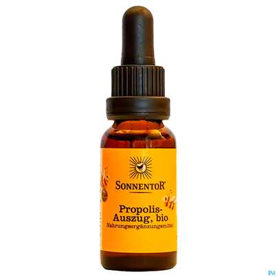 Sie sehen eine Packung Sonnentor Bio Propolis Tropfen 00706 20ml, Produktbild: 02 Sonnentor Bio Propolis Tropfen 00706 20ml, A-Nr.: 3391194 - 02