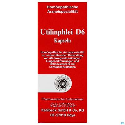 Sie sehen eine Packung Utilinphlei (utilin S) Kapseln D6 5st, Produktbild: 01 Utilinphlei (utilin S) Kapseln D6 5st, A-Nr.: 1997426 - 01