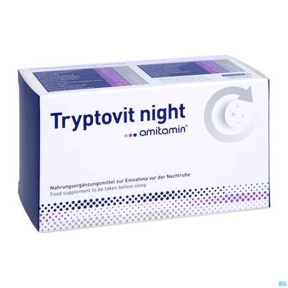 Sie sehen eine Packung Amitamin Kapseln Tryptovit Night Tryptophan Gaba Glutam 90st, Produktbild: 03 Amitamin Kapseln Tryptovit Night Tryptophan Gaba Glutam 90st, A-Nr.: 4763806 - 03
