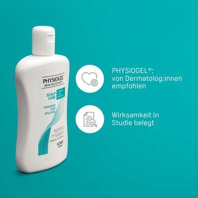 Sie sehen eine Packung PHYSIOGEL® Scalp Care Shampoo und Spülung für normale bis empfindliche Kopfhaut, Produktbild: 03 PHYSIOGEL® Scalp Care Shampoo und Spülung für normale bis empfindliche Kopfhaut, A-Nr.: 5388500 - 03
