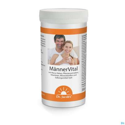Sie sehen eine Packung Maenner Vital Pulver Dr.jacobs 350g, Produktbild: 02 Maenner Vital Pulver Dr.jacobs 350g, A-Nr.: 3747219 - 02