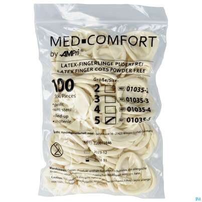 Sie sehen eine Packung Fingerlinge Kondom Gr 5 100st, Produktbild: 01 Fingerlinge Kondom Gr 5 100st, A-Nr.: 2624041 - 01