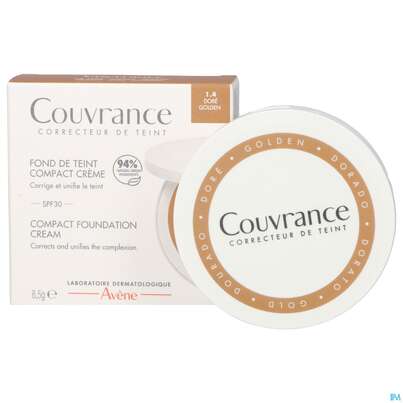 Sie sehen eine Packung Avene Couvrance Kompakt Creme-make-up Gold 1.4 8,5g, Produktbild: 12 Avene Couvrance Kompakt Creme-make-up Gold 1.4 8,5g, A-Nr.: 5862410 - 12