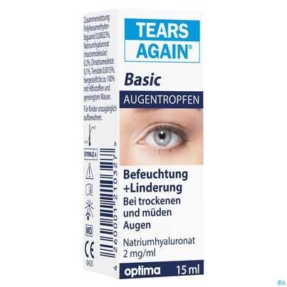 Sie sehen eine Packung Augentropfen Tears Again Basic 15ml, Produktbild: 02 Augentropfen Tears Again Basic 15ml, A-Nr.: 5818805 - 02
