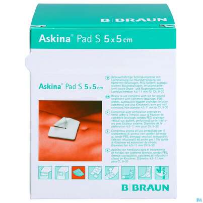 Sie sehen eine Packung Askina Pad S 5x 5cm 30st, Produktbild: 01 Askina Pad S 5x 5cm 30st, A-Nr.: 3091397 - 01