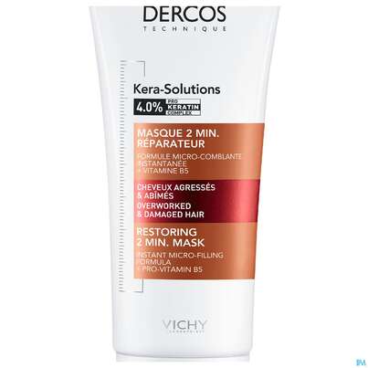 Sie sehen eine Packung Vichy Dercos Kera Solution Maske 200ml, Produktbild: 04 Vichy Dercos Kera Solution Maske 200ml, A-Nr.: 5204807 - 04