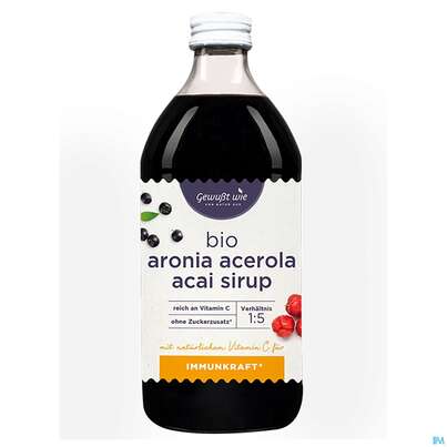 Aronia Acerola Bio Sirup +acai Ohne Zuckerzusatz -gewusst Wie 500ml, A-Nr.: 4109811 - 01