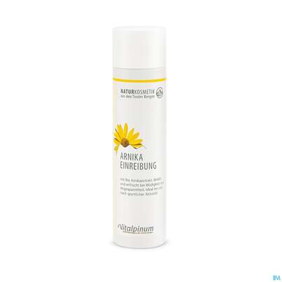 Sie sehen eine Packung Arnika Einreibung Naturkosmetik 250ml, Produktbild: 02 Arnika Einreibung Naturkosmetik 250ml, A-Nr.: 5715956 - 02