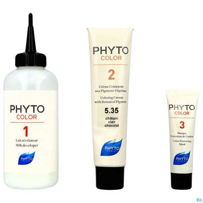 Sie sehen eine Packung Phytocolor 5.35 Chocolate Light Brown 1st, Produktbild: 05 Phytocolor 5.35 Chocolate Light Brown 1st, A-Nr.: 5794996 - 05