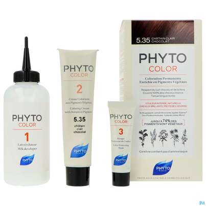 Sie sehen eine Packung Phytocolor 5.35 Chocolate Light Brown 1st, Produktbild: 06 Phytocolor 5.35 Chocolate Light Brown 1st, A-Nr.: 5794996 - 06