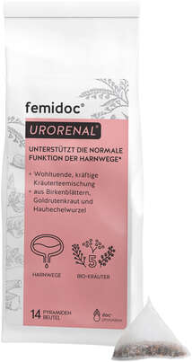 Sie sehen eine Packung femidoc® URORENAL® Tee, Bio, Produktbild: 01 femidoc® URORENAL® Tee, Bio, A-Nr.: 5776461 - 01