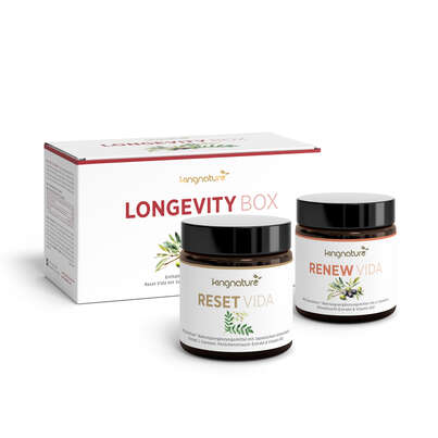 Sie sehen eine Packung KINGNATURE Longevity Box, Produktbild: 01 KINGNATURE Longevity Box, A-Nr.: 5930459 - 01