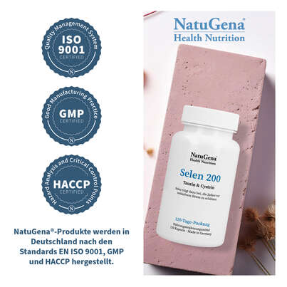 Sie sehen eine Packung NatuGena Selen 200, Produktbild: 06 NatuGena Selen 200, A-Nr.: 5926771 - 06