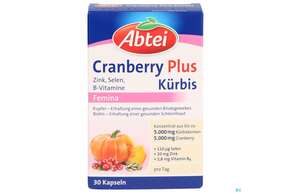 Abtei Kuerbis +cranberry +zink +selen Kapseln 50000 30st, A-Nr.: 3795661 - 01