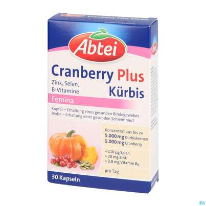Abtei Kuerbis +cranberry +zink +selen Kapseln 50000 30st, A-Nr.: 3795661 - 02