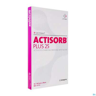 Sie sehen eine Packung Actisorb/plus 25 Silber -chemomedica Steril/map190 19x 10,5cm 10st, Produktbild: 02 Actisorb/plus 25 Silber -chemomedica Steril/map190 19x 10,5cm 10st, A-Nr.: 4261890 - 02