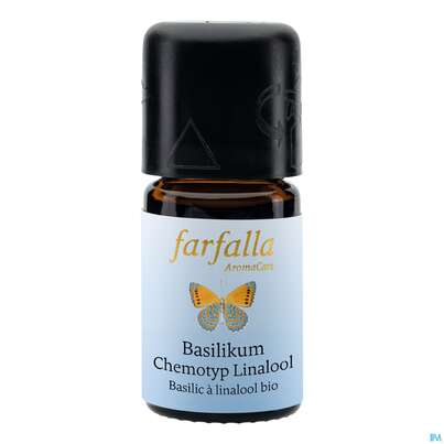 Sie sehen eine Packung Aetherische Oele Farfalla Bio Grand Cru Basilikum Linalool 5ml, Produktbild: 01 Aetherische Oele Farfalla Bio Grand Cru Basilikum Linalool 5ml, A-Nr.: 4866392 - 01