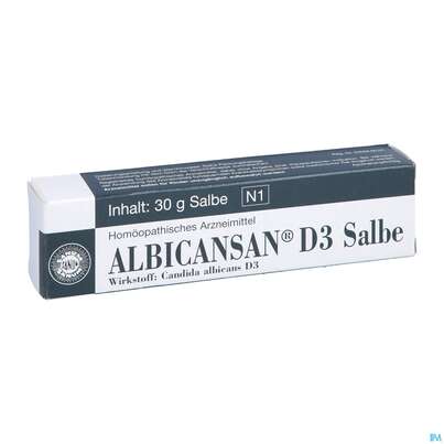 Sie sehen eine Packung Albicansan D 3 Salbe 30g, Produktbild: 03 Albicansan D 3 Salbe 30g, A-Nr.: 2339820 - 03