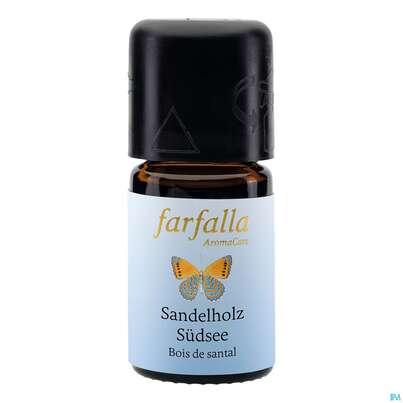 Sie sehen eine Packung Aetherische Oele Farfalla Bio Sandelholz Suedsee 5ml, Produktbild: 02 Aetherische Oele Farfalla Bio Sandelholz Suedsee 5ml, A-Nr.: 4866185 - 02