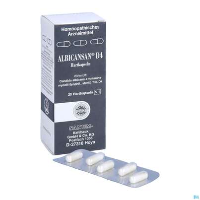 Sie sehen eine Packung Albicansan D 4 Kapseln 20st, Produktbild: 05 Albicansan D 4 Kapseln 20st, A-Nr.: 2388936 - 05