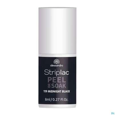 Sie sehen eine Packung Alessandro Striplac Midnight Black 8ml, Produktbild: 02 Alessandro Striplac Midnight Black 8ml, A-Nr.: 5191140 - 02