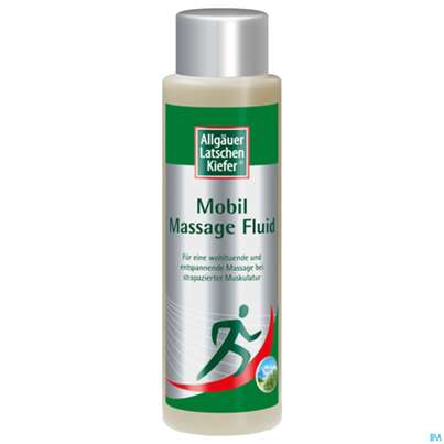 Sie sehen eine Packung Allgäuer Latschenkiefer Mobil Massage Fluid 500ml, Produktbild: 02 Allgäuer Latschenkiefer Mobil Massage Fluid 500ml, A-Nr.: 2077136 - 02