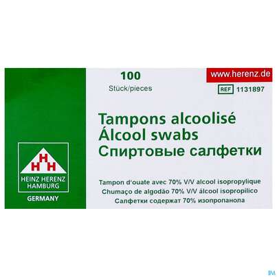 Sie sehen eine Packung Alkoholtupfer -mpoe 100st, Produktbild: 01 Alkoholtupfer -mpoe 100st, A-Nr.: 1671972 - 01