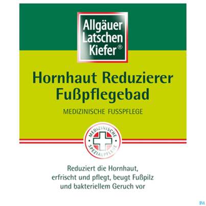 Sie sehen eine Packung Allgaeuer Latschenkiefer Hornhaut Reduzier-fusspflegebad 10 X10g 100g, Produktbild: 02 Allgaeuer Latschenkiefer Hornhaut Reduzier-fusspflegebad 10 X10g 100g, A-Nr.: 4610103 - 02