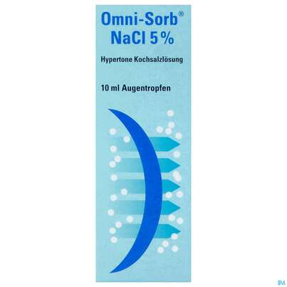 Sie sehen eine Packung Augentropfen Omni-sorb Natriumchlorid 5% 10ml, Produktbild: 01 Augentropfen Omni-sorb Natriumchlorid 5% 10ml, A-Nr.: 3829696 - 01