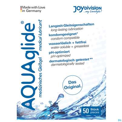 Sie sehen eine Packung Aquaglide Gleitgel Wasserbasis Neutral Im Beutel 3ml, Produktbild: 01 Aquaglide Gleitgel Wasserbasis Neutral Im Beutel 3ml, A-Nr.: 3432102 - 01