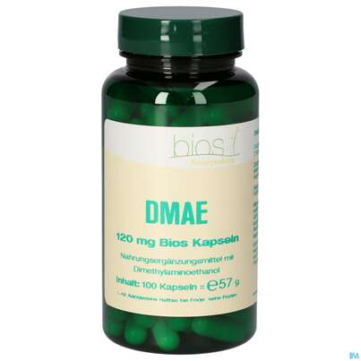 Sie sehen eine Packung Bios Dmae 120mg 100 Kapseln, Produktbild: 02 Bios Dmae 120mg 100 Kapseln, A-Nr.: 4315930 - 02