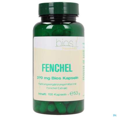 Sie sehen eine Packung Bios Fenchel 370mg Kapseln 100 Kapseln, Produktbild: 02 Bios Fenchel 370mg Kapseln 100 Kapseln, A-Nr.: 3891175 - 02