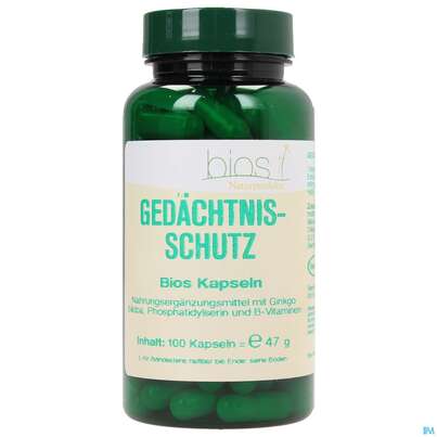 Sie sehen eine Packung Bios Gedächtnis-schutz 100 Kapseln, Produktbild: 02 Bios Gedächtnis-schutz 100 Kapseln, A-Nr.: 4075816 - 02