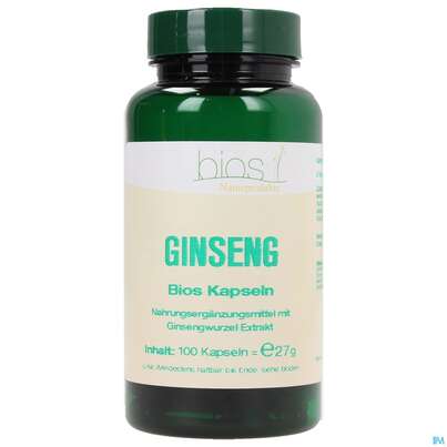 Sie sehen eine Packung Bios Ginseng 100 Kapseln, Produktbild: 02 Bios Ginseng 100 Kapseln, A-Nr.: 3891301 - 02