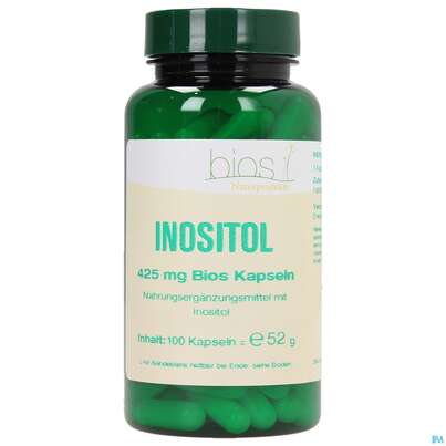 Sie sehen eine Packung Bios Inositol 425mg 100 Kapseln, Produktbild: 02 Bios Inositol 425mg 100 Kapseln, A-Nr.: 3891666 - 02
