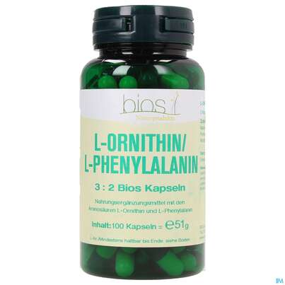 Bios l-ornithin/l-phenylalanin 3:2 100 Kapseln, A-Nr.: 3892200 - 02