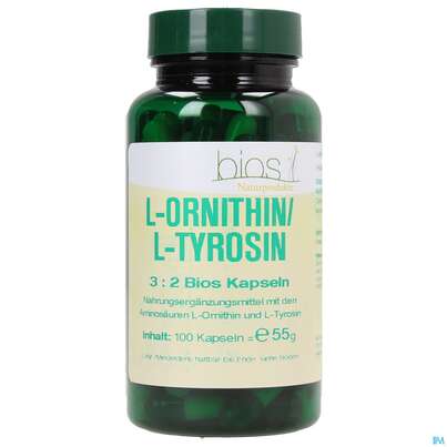 Bios l-ornithin/l-tyrosin 4:3:4 100 Kapseln, A-Nr.: 3892223 - 02