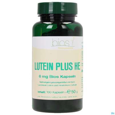 Sie sehen eine Packung Bios Lutein Plus Heidelbeer Extrakt 100 Kapseln, Produktbild: 02 Bios Lutein Plus Heidelbeer Extrakt 100 Kapseln, A-Nr.: 3892370 - 02