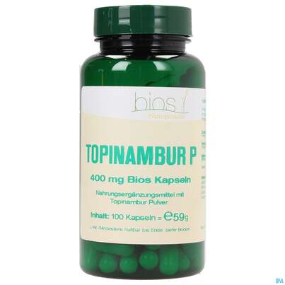 Sie sehen eine Packung Bios Topinambur Pulver 100 Kapseln, Produktbild: 01 Bios Topinambur Pulver 100 Kapseln, A-Nr.: 3893317 - 01