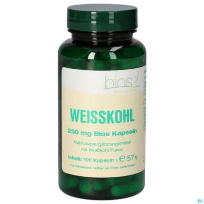 Sie sehen eine Packung Bios Weisskohl Kapseln 100 Kapseln, Produktbild: 02 Bios Weisskohl Kapseln 100 Kapseln, A-Nr.: 4049121 - 02