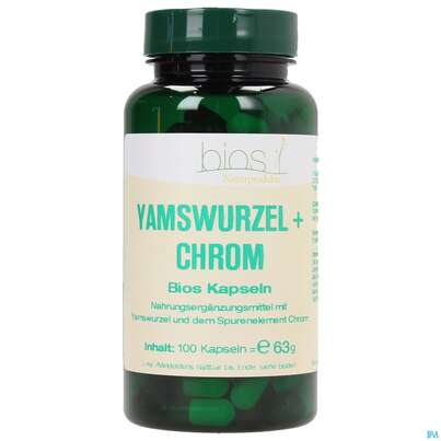 Sie sehen eine Packung Bios Yamswurzel + Chrom 100 Kapseln, Produktbild: 02 Bios Yamswurzel + Chrom 100 Kapseln, A-Nr.: 3893642 - 02
