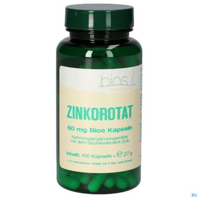 Sie sehen eine Packung Bios Zinkorotat Kapseln 120mg mg, Produktbild: 04 Bios Zinkorotat Kapseln 120mg mg, A-Nr.: 5231520 - 04