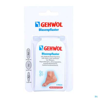 Sie sehen eine Packung Blasenpflaster Gehwol Mini/klein/mittel Sortiert Je 2stk Nr 64174 6st, Produktbild: 01 Blasenpflaster Gehwol Mini/klein/mittel Sortiert Je 2stk Nr 64174 6st, A-Nr.: 4751513 - 01