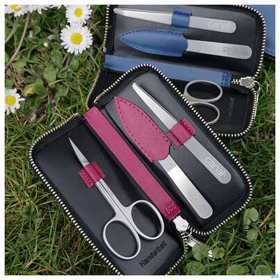 Canal Etui/3-teilig Reissverschluss Rindspaltleder Beere 5384- 1st, A-Nr.: 4857507 - 04