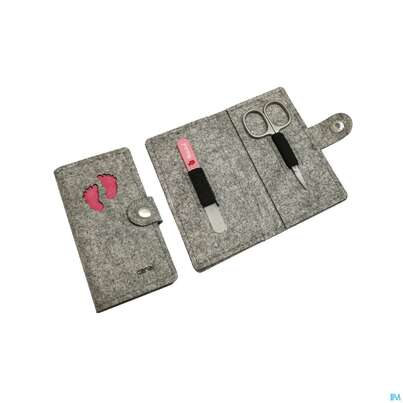 Sie sehen eine Packung Canal Filzetui/2-teilig Grau Babyfuesse Blau 5395- 1st, Produktbild: 01 Canal Filzetui/2-teilig Grau Babyfuesse Blau 5395- 1st, A-Nr.: 5313258 - 01