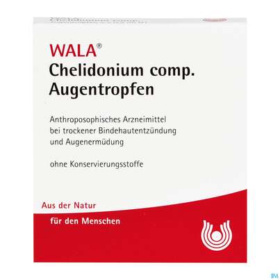 Sie sehen eine Packung Chelidonium Comp -wala Augentropfen 0,5ml 5st, Produktbild: 04 Chelidonium Comp -wala Augentropfen 0,5ml 5st, A-Nr.: 1104291 - 04