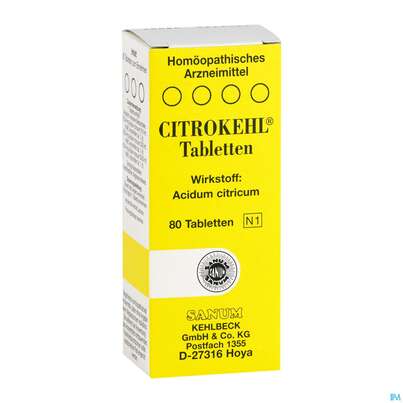 Sie sehen eine Packung Citrokehl Tabl 80st, Produktbild: 03 Citrokehl Tabl 80st, A-Nr.: 2598496 - 03