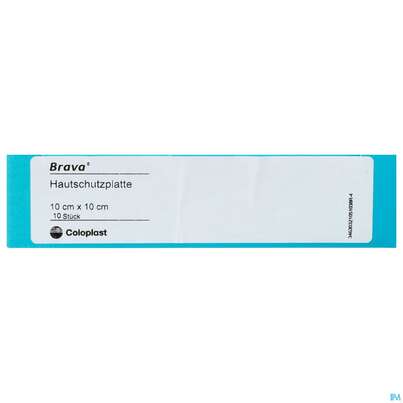 Sie sehen eine Packung Colostomiezubehoer Coloplast/brava Hautschutz Platte 10x10cm 03210 10st, Produktbild: 01 Colostomiezubehoer Coloplast/brava Hautschutz Platte 10x10cm 03210 10st, A-Nr.: 4096155 - 01