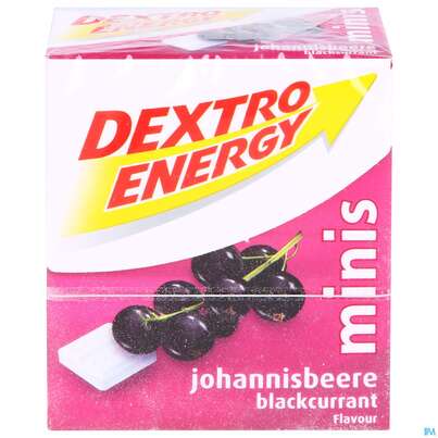 Sie sehen eine Packung Dextro Energy Minis Johannisbeere 50g, Produktbild: 01 Dextro Energy Minis Johannisbeere 50g, A-Nr.: 2218944 - 01